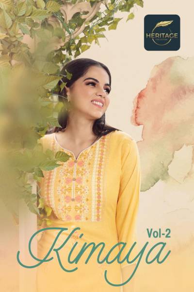 Kimaya Vol 2 By Heritage Printed Handwork Stylish Kurtis